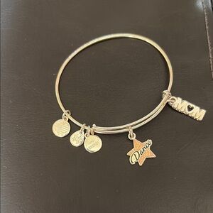 Alex and Ani Silver Charm Bracelet  Dance Mom Energy Flag Heart